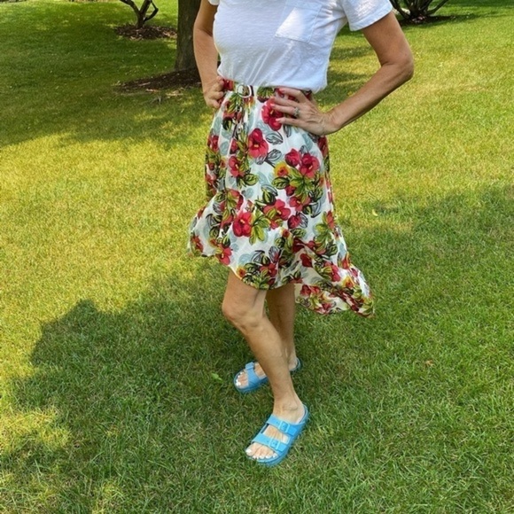 Olsenboye high low flower skirt with ruffled hem - Picture 5 of 7